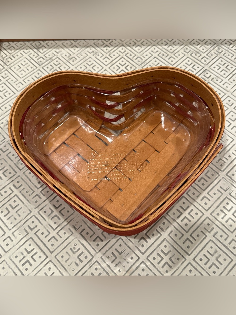 Longaberger Sweet Heart Basket and Protector